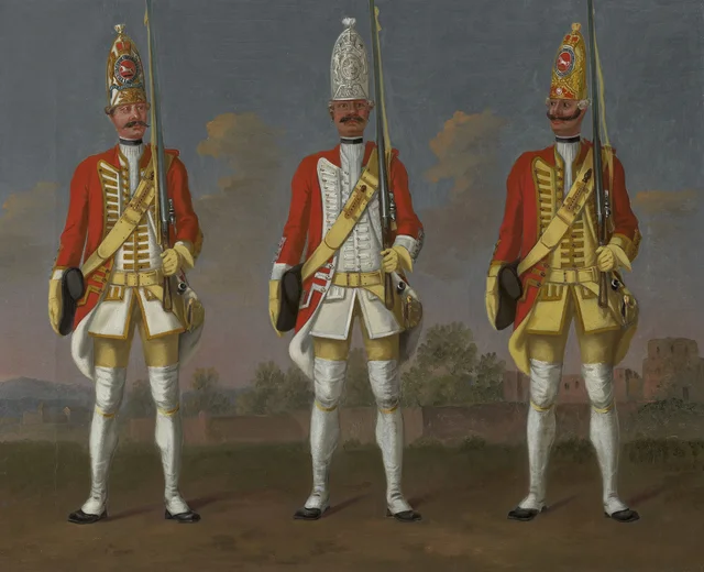 Grenadiers, Infantry Regiments 1B "Alt Zastrow", 8A "Diepenbroick" and 7B "Hausz", David Morier