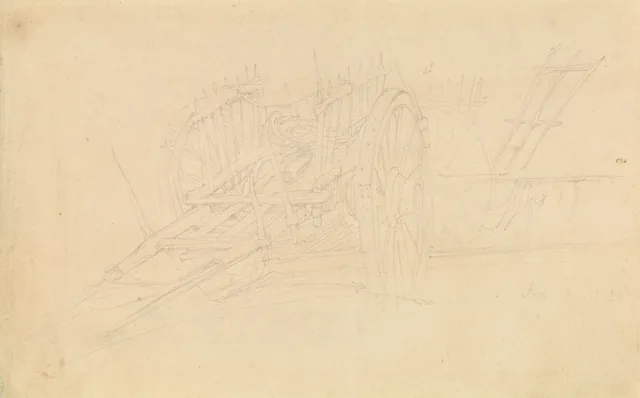 Carroça de fazenda em Dol, 1843, David Roberts