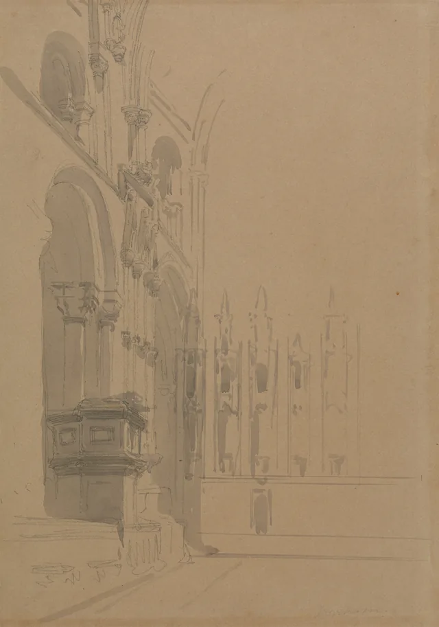 Interior da catedral de Durham, David Roberts