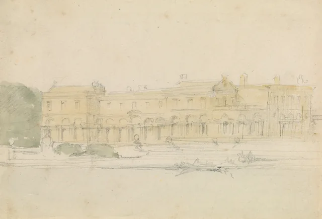Palácio à beira de um rio, David Roberts