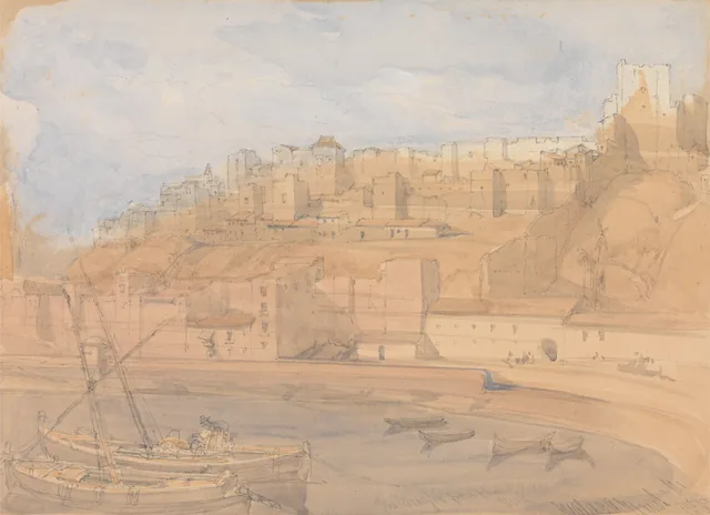 A Alcazaba vista do molhe, Málaga, David Roberts