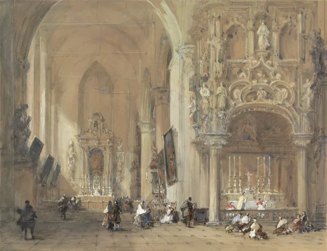 A igreja de Dixmude, Flandres Ocidental, David Roberts