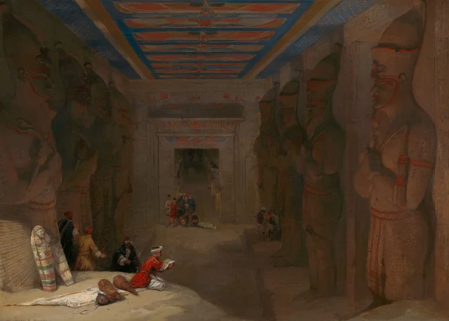 Sala hipostila do grande templo de Abu Simbel, Egito, David Roberts