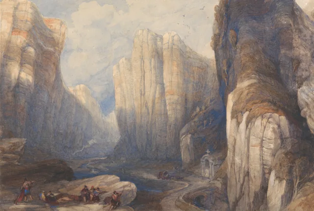 O desfiladeiro de Pancorbo, Pireneus, David Roberts