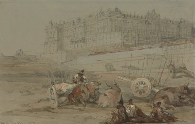 O palácio real, Madri, 1832, David Roberts