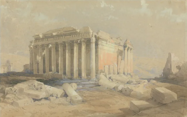 O templo de Baalbek, David Roberts