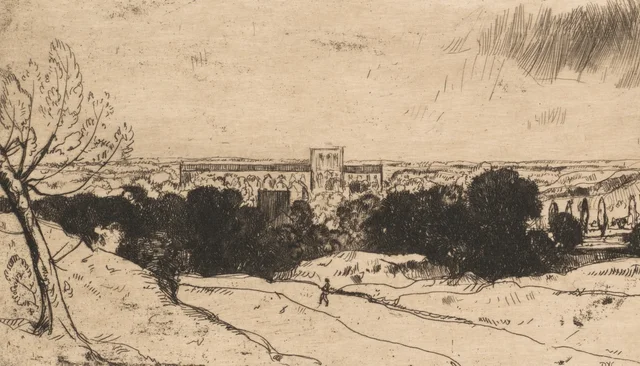 Vista lejana de Winchester y de Santa Cruz, David Young Cameron