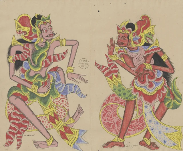 Bagadata rencontre Aswatama, Dessins balinais de la collection Van der Tuuk