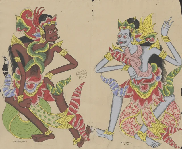 Encuentro entre Jayaséna y Satyasrawa, Dibujos balineses de la colección Van der Tuuk