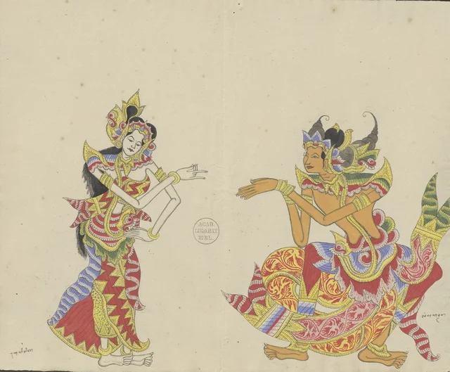 Sita orders Laksmana to go to Rama's aid, Dessins balinais de la collection Van der Tuuk