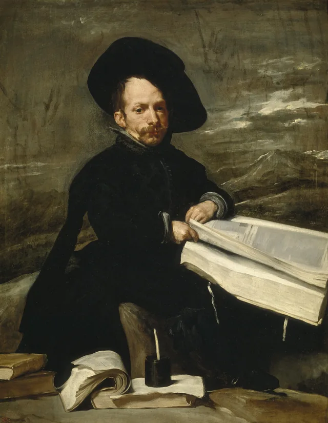 Buffoon with books, formerly known as portrait of "el Primo", Diego Velázquez