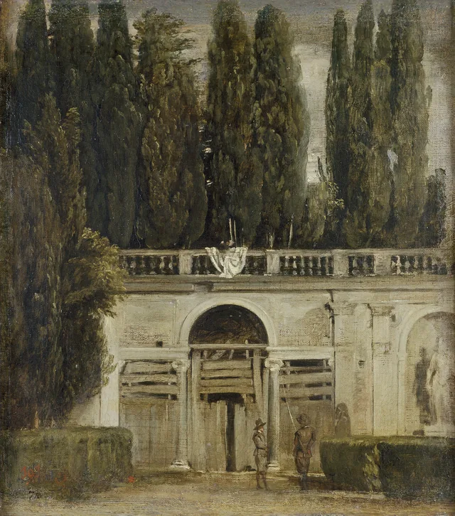 Vue sur le jardin de la villa Médicis à Rome