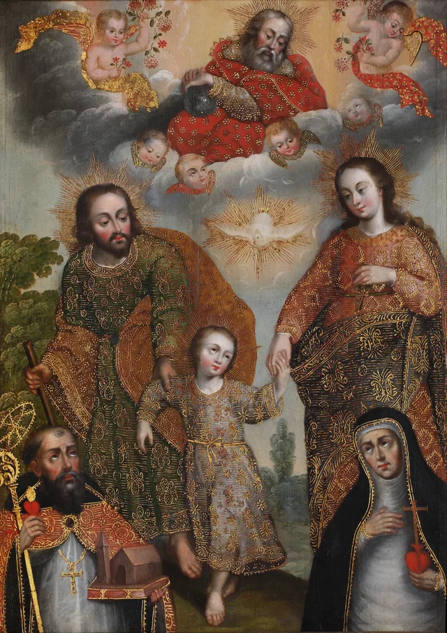 A Dupla Trindade com Santo Agostinho e Santa Gertrudes, Escola de Cusco