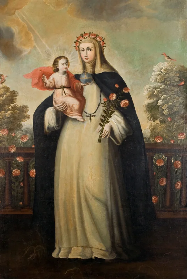 Santa Rosa de Lima com o Menino Jesus, Escola de Cusco