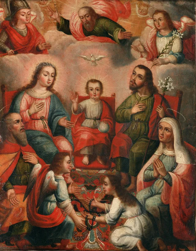 O parentesco do Menino Jesus com a alma cativa do amor divino, Escola de Cusco