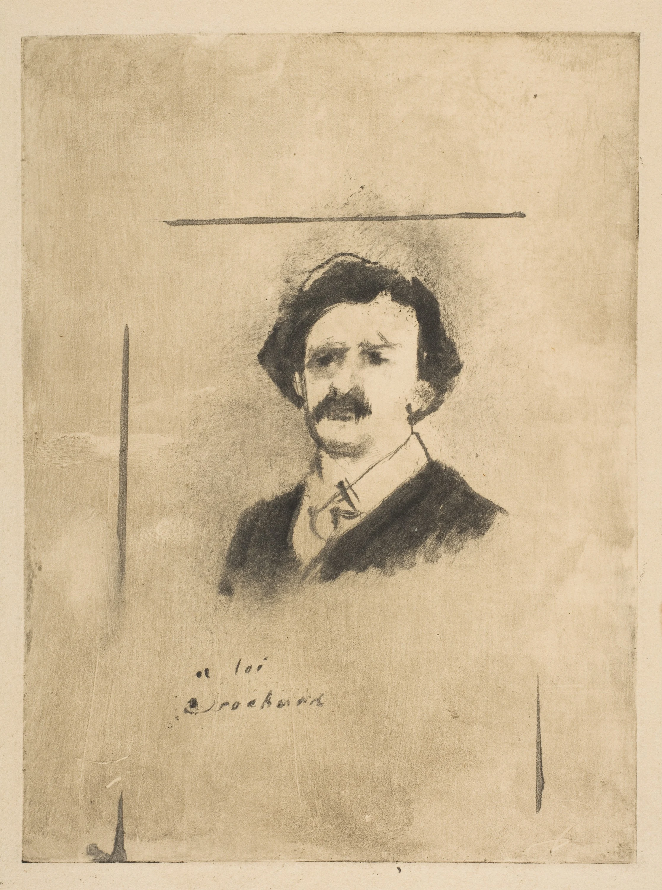 Portrait of Virginie Cardinal's Favorite, the Actor Crochard (illustration for La Famille Cardinal by Ludovic Halévy), Edgar Degas