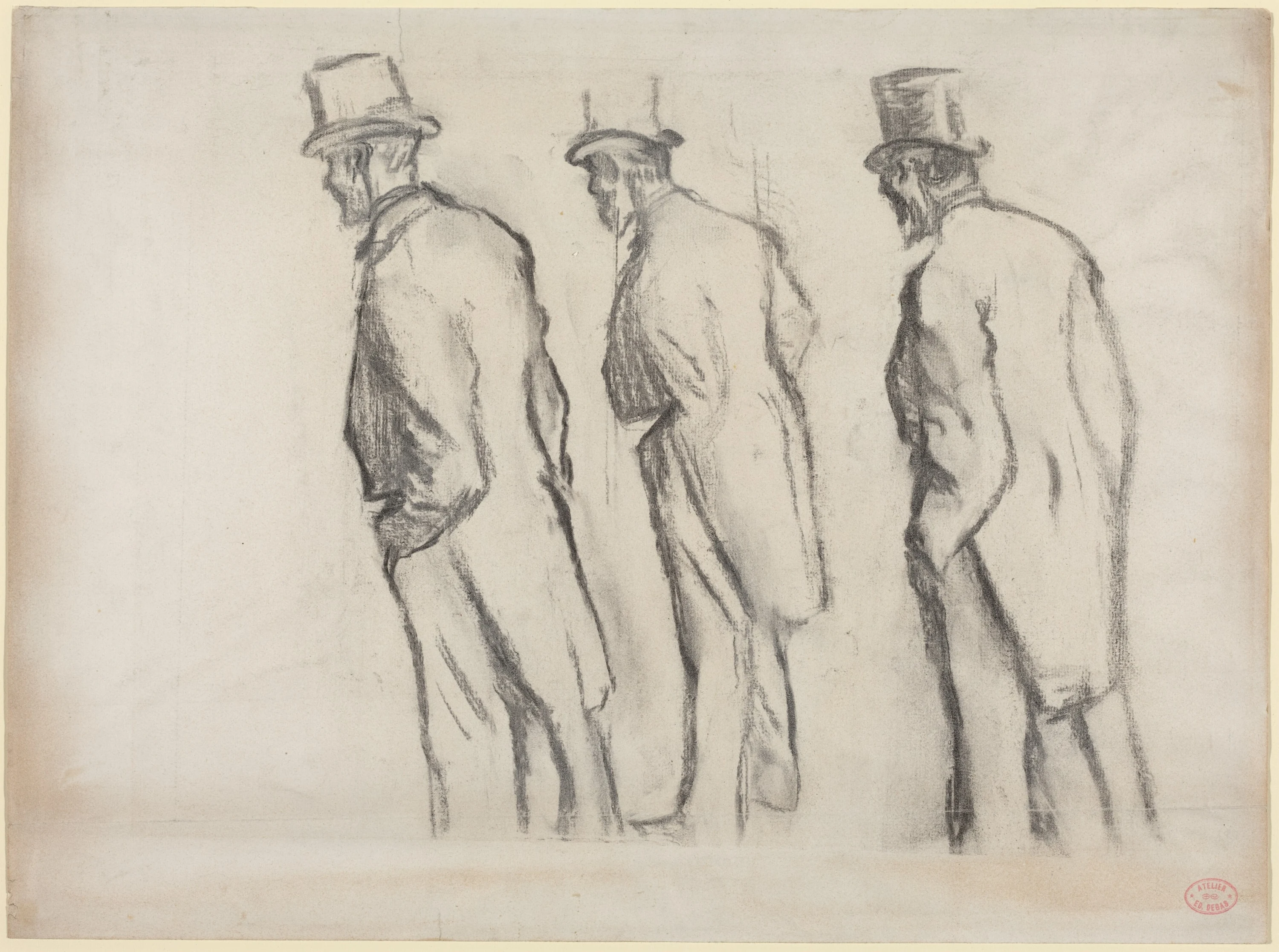 Three Studies of Ludovic Halévy Standing, Edgar Degas
