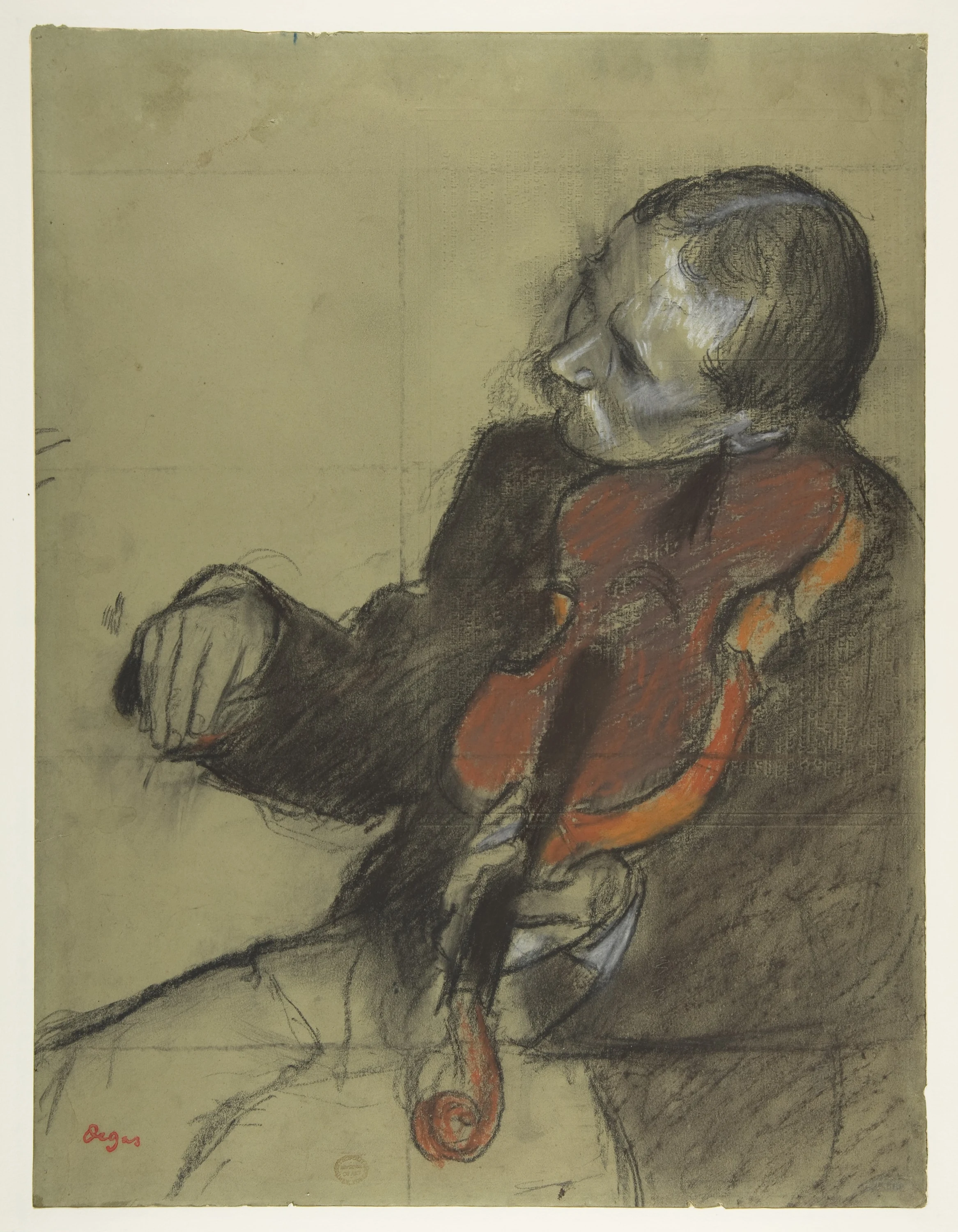 Violinist, Study for "The Dance Lesson", Edgar Degas