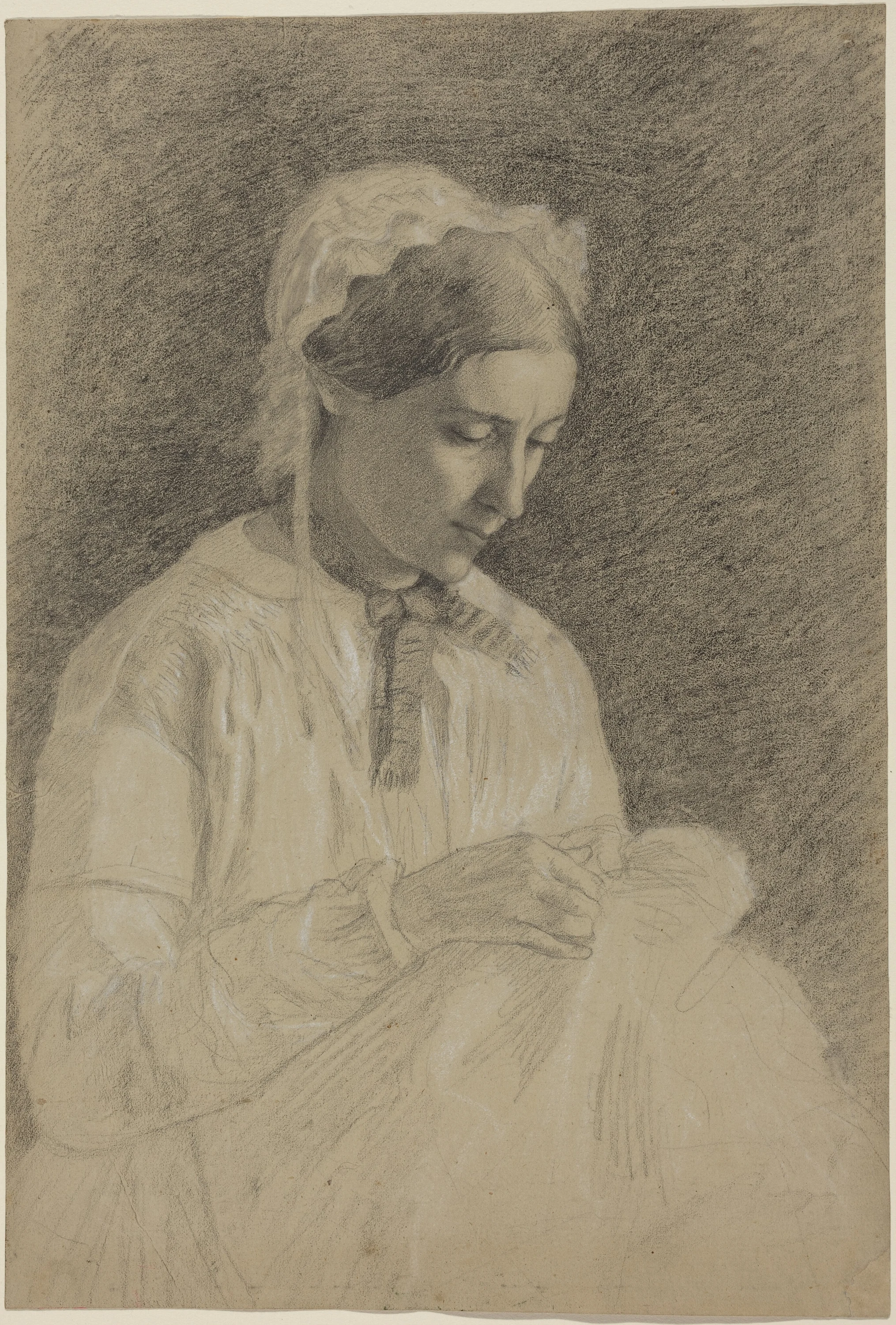 Woman Embroidering, Edgar Degas