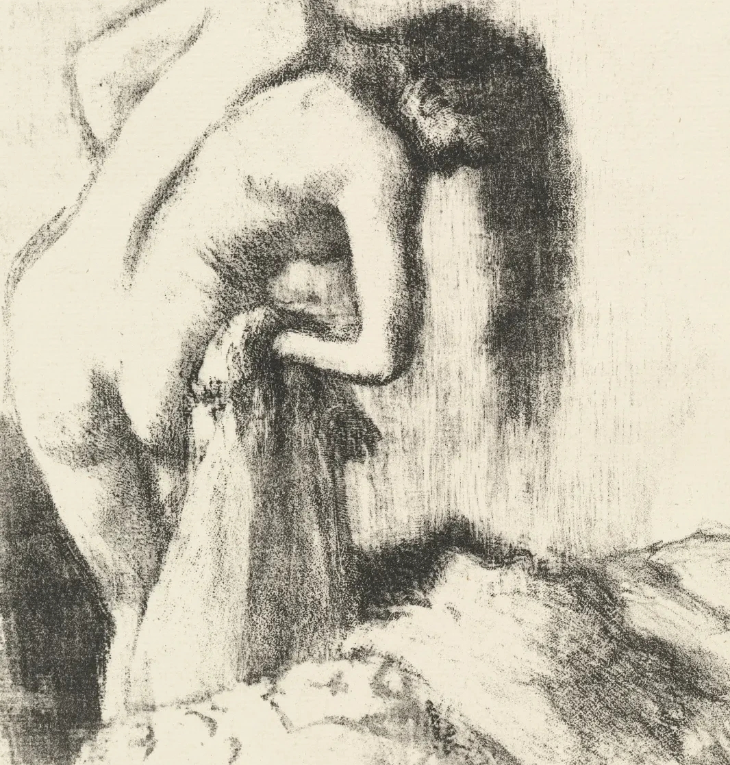 After the Bath (La sortie du bain (Petite planche)), Edgar Degas