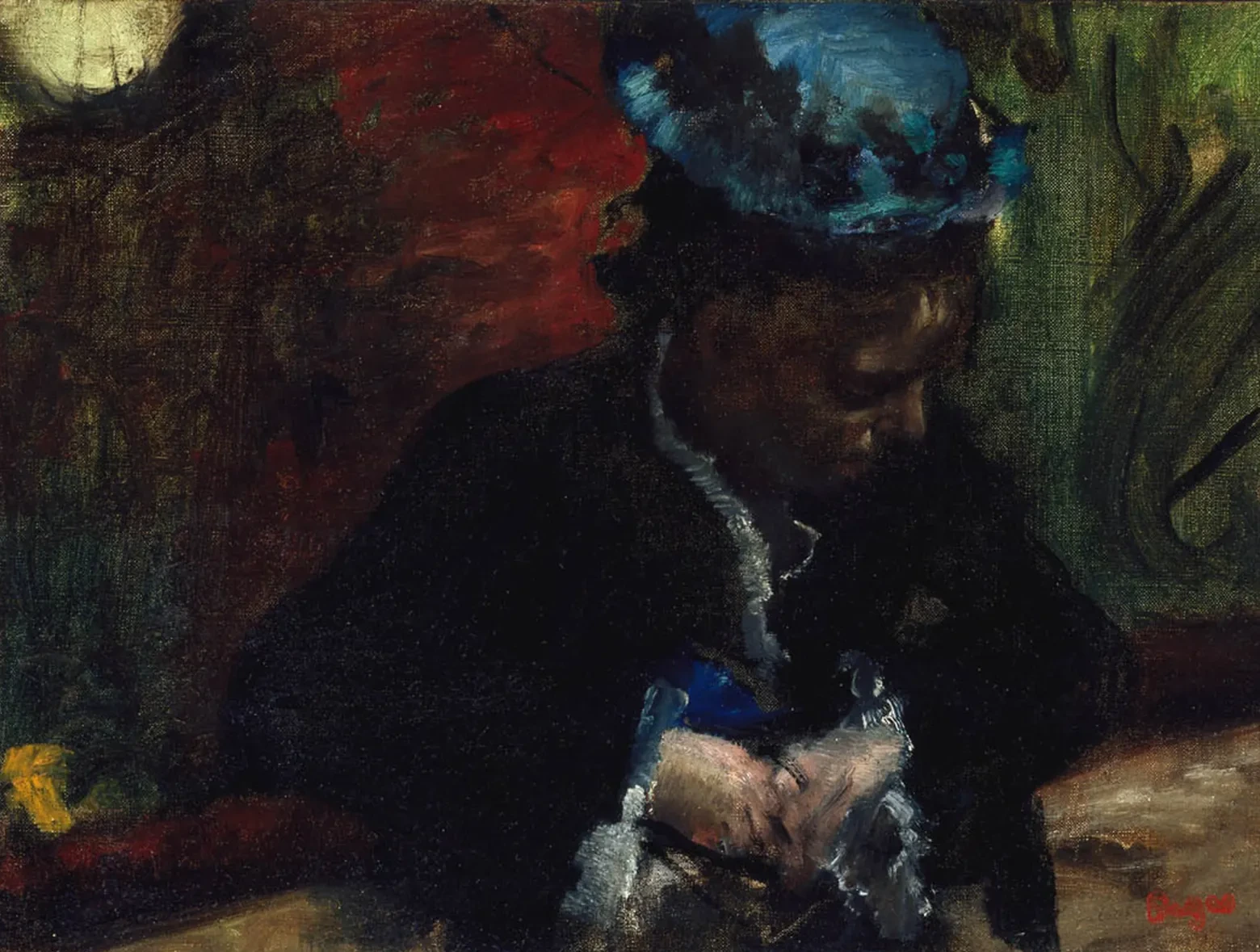Au théâtre : femme assise au balcon, Edgar Degas