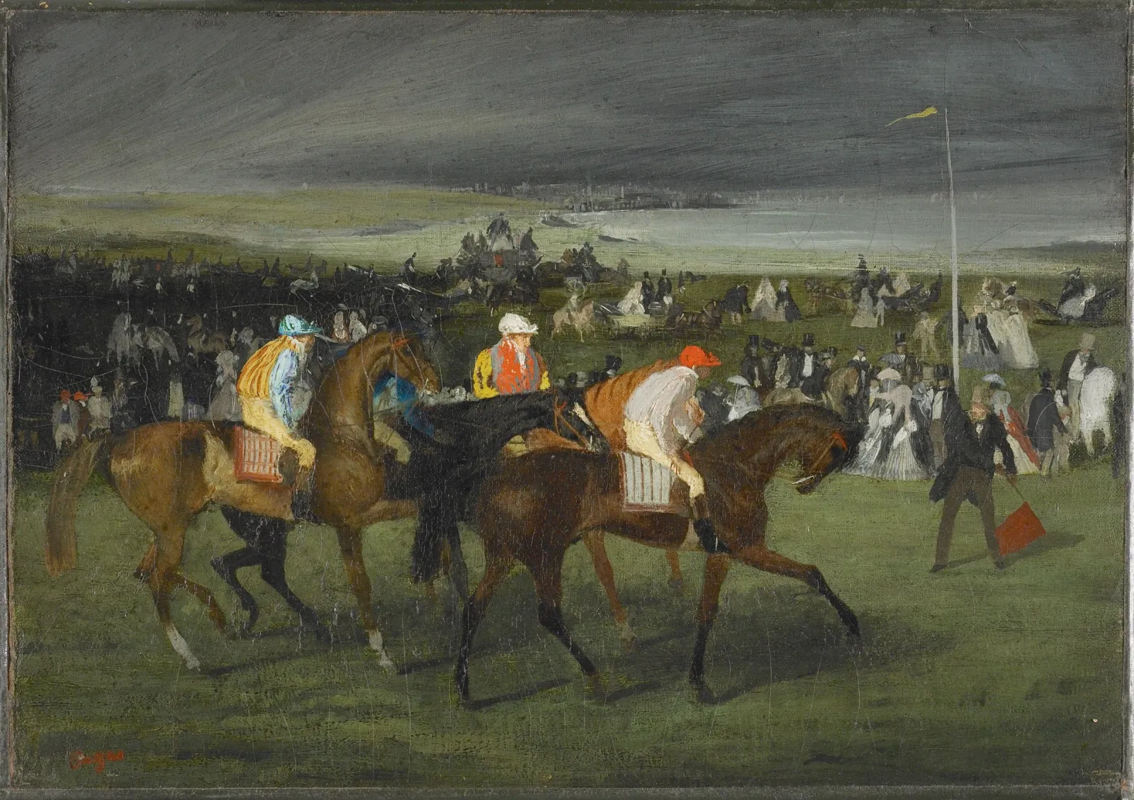 Aux courses, le départ, Edgar Degas
