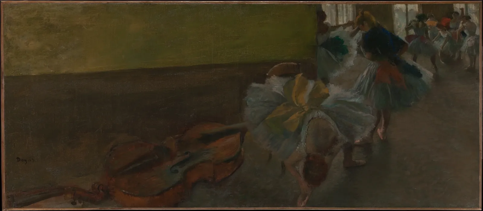Dancers in the Rehearsal Room with a Double Bass, Edgar Degas