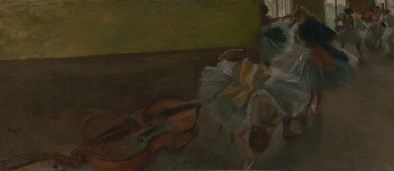 Dancers in the Rehearsal Room with a Double Bass, Edgar Degas