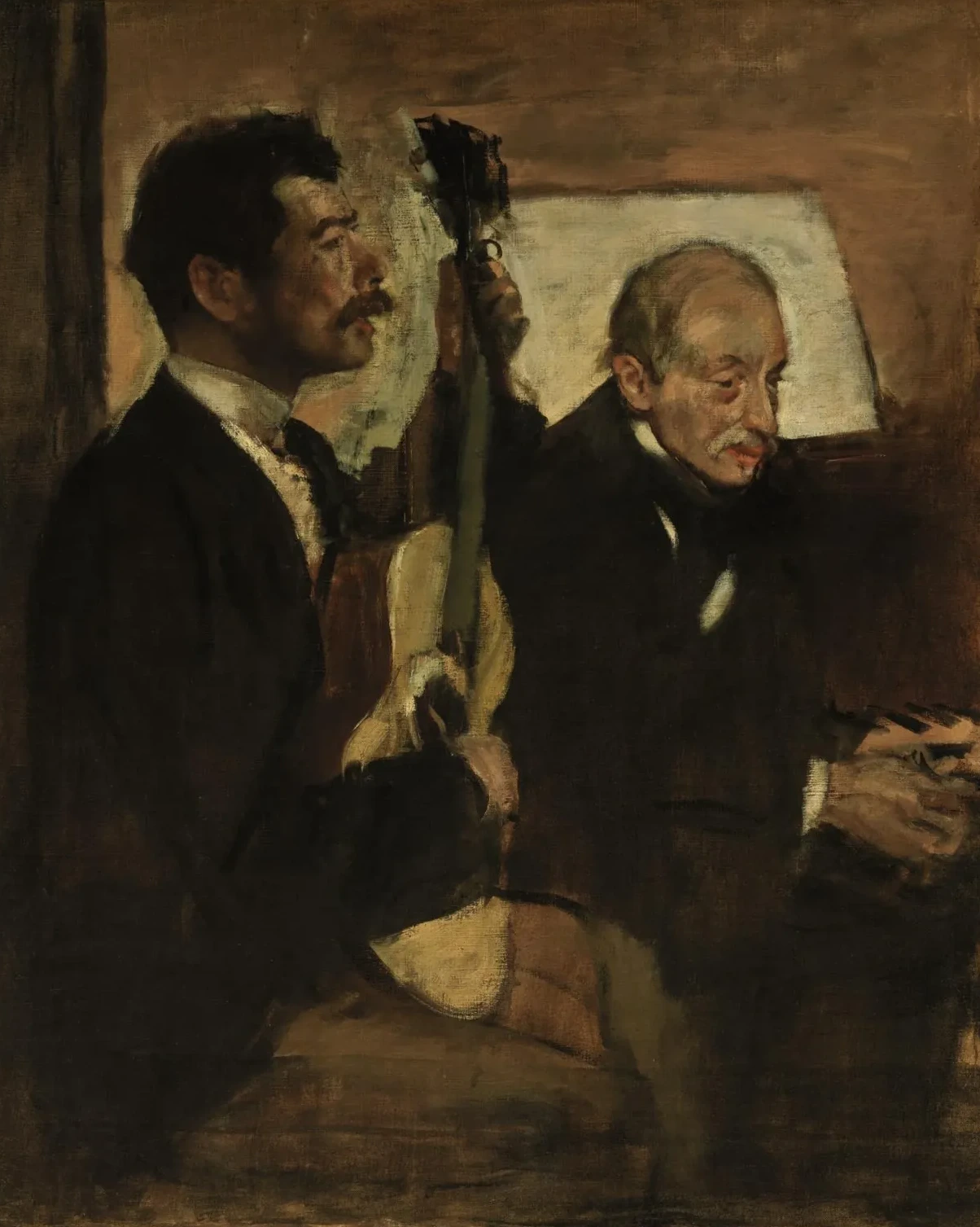 Degas's Father Listening to Lorenzo Pagans Playing the Guitar, Edgar Degas