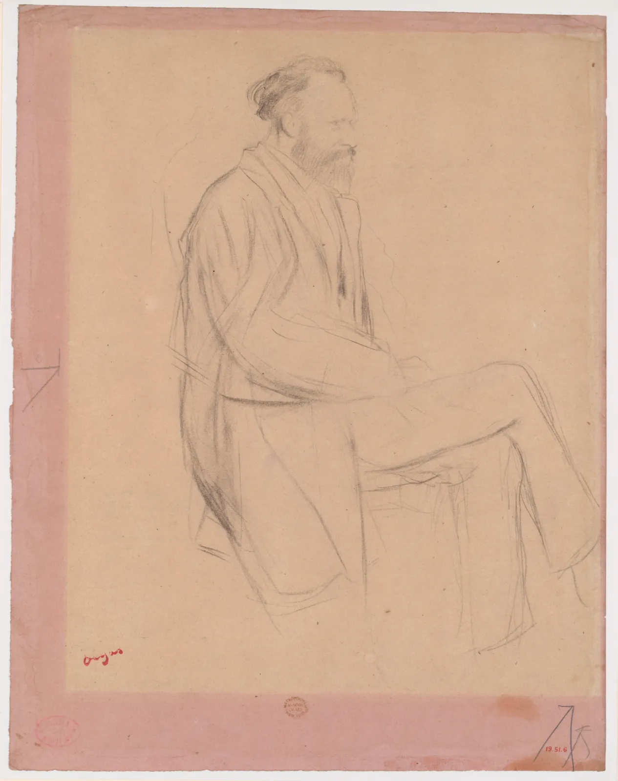 Édouard Manet, Seated, Right Profile, Edgar Degas