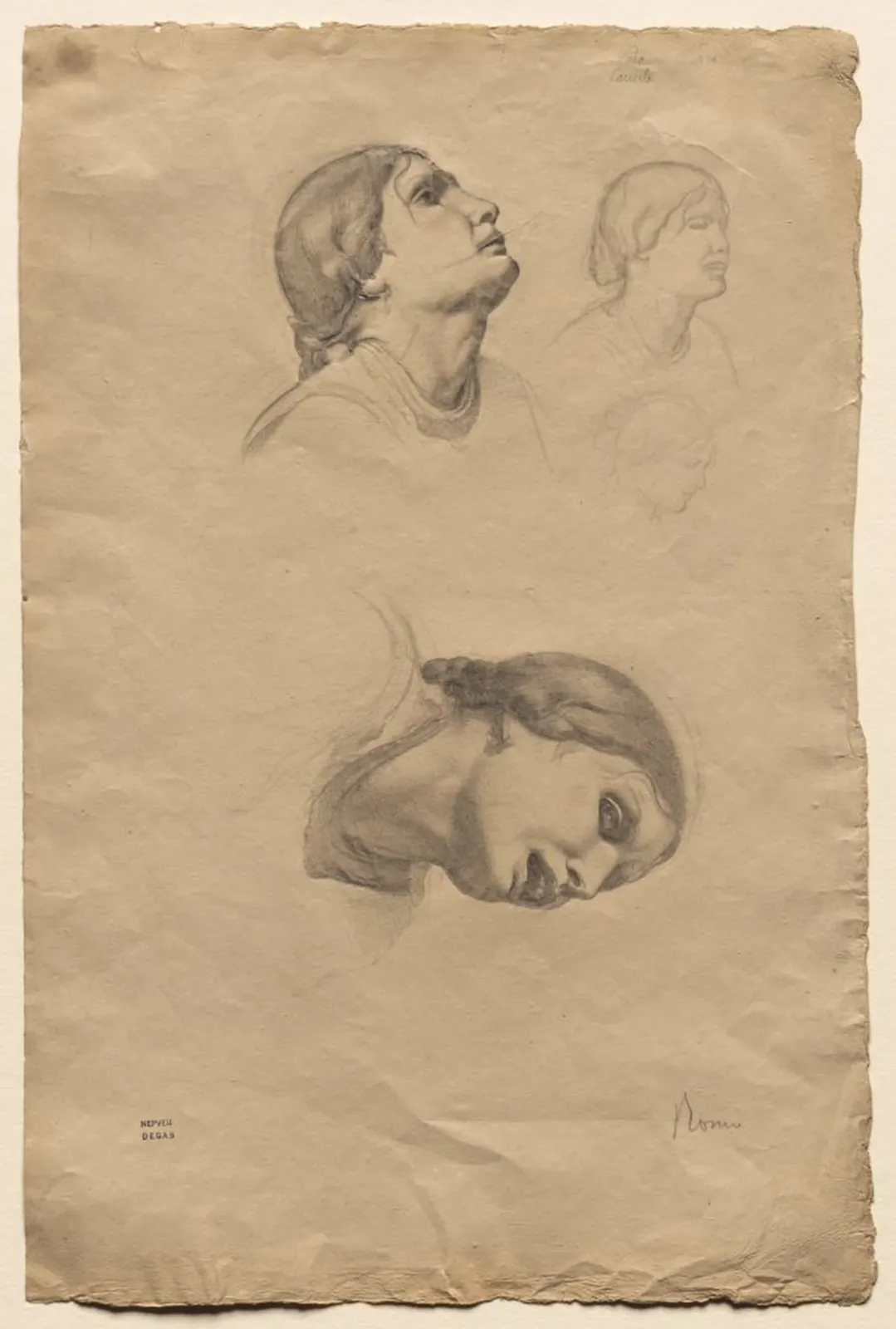 Four Studies of the Head of a Young Italian Woman, Edgar Degas