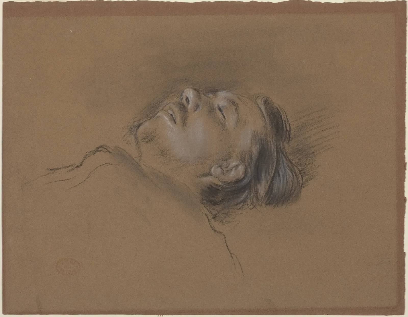 Head of the Fallen Jockey (study for "Scene from the Steeplechase: The Fallen Jockey"), Edgar Degas