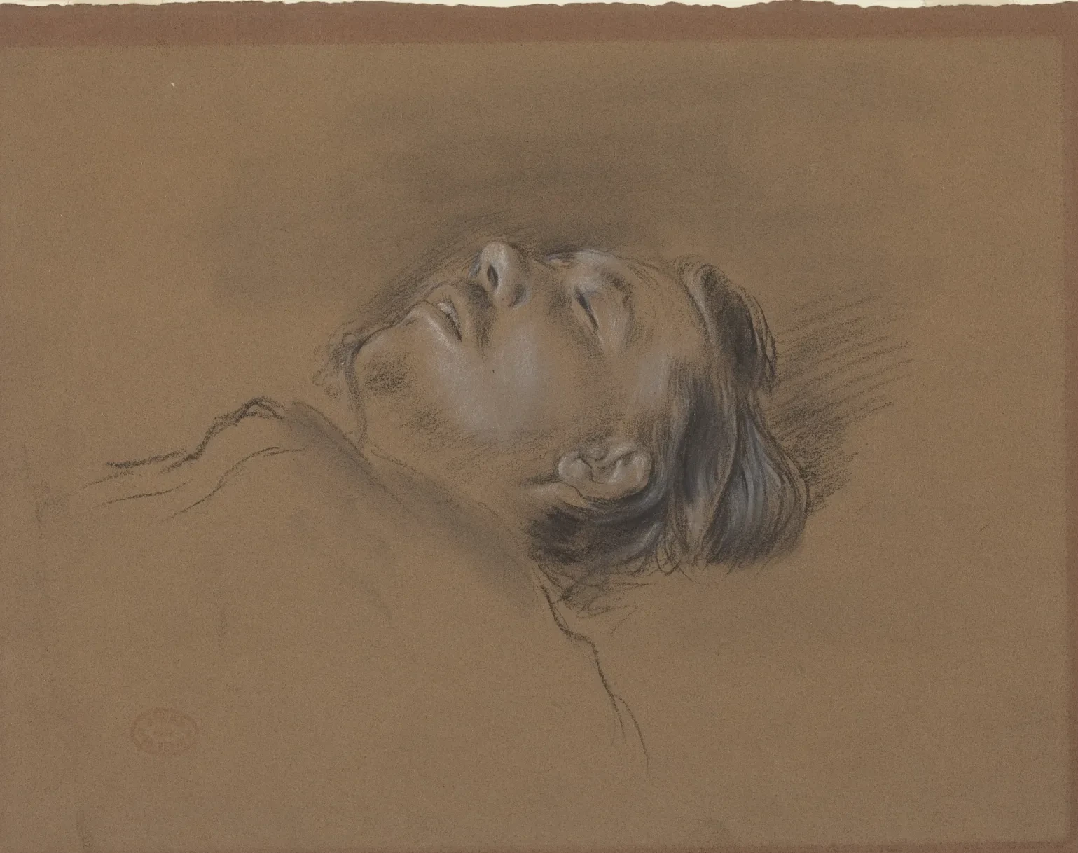 Head of the Fallen Jockey (study for "Scene from the Steeplechase: The Fallen Jockey"), Edgar Degas