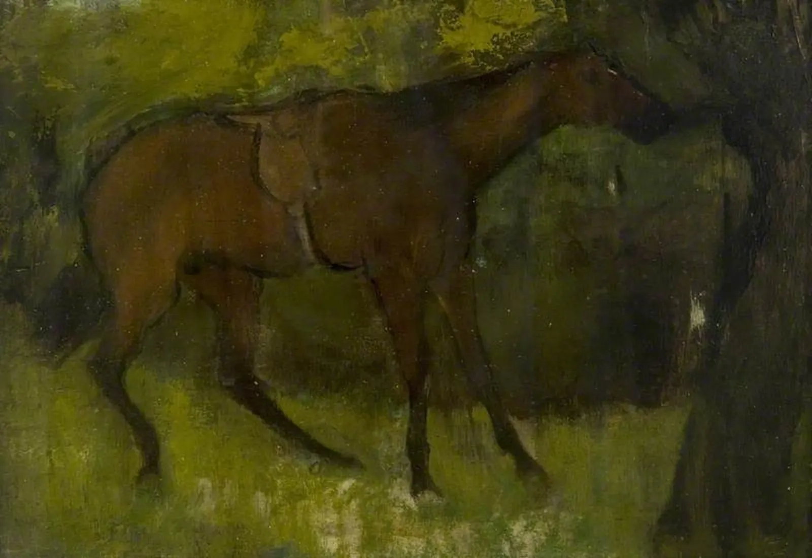 Horse Tied to a Tree, Edgar Degas