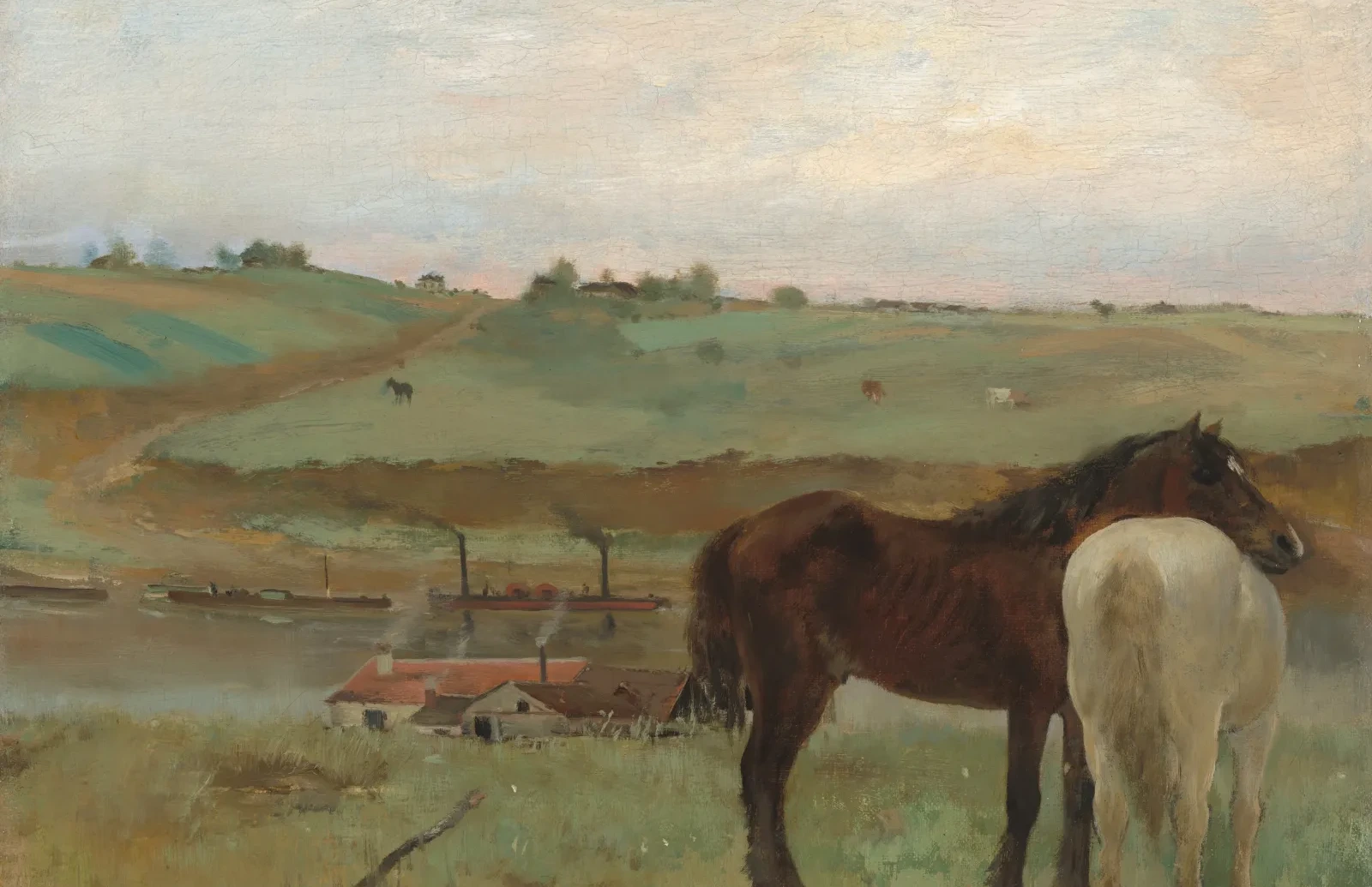 Chevaux dans une prairie, Edgar Degas