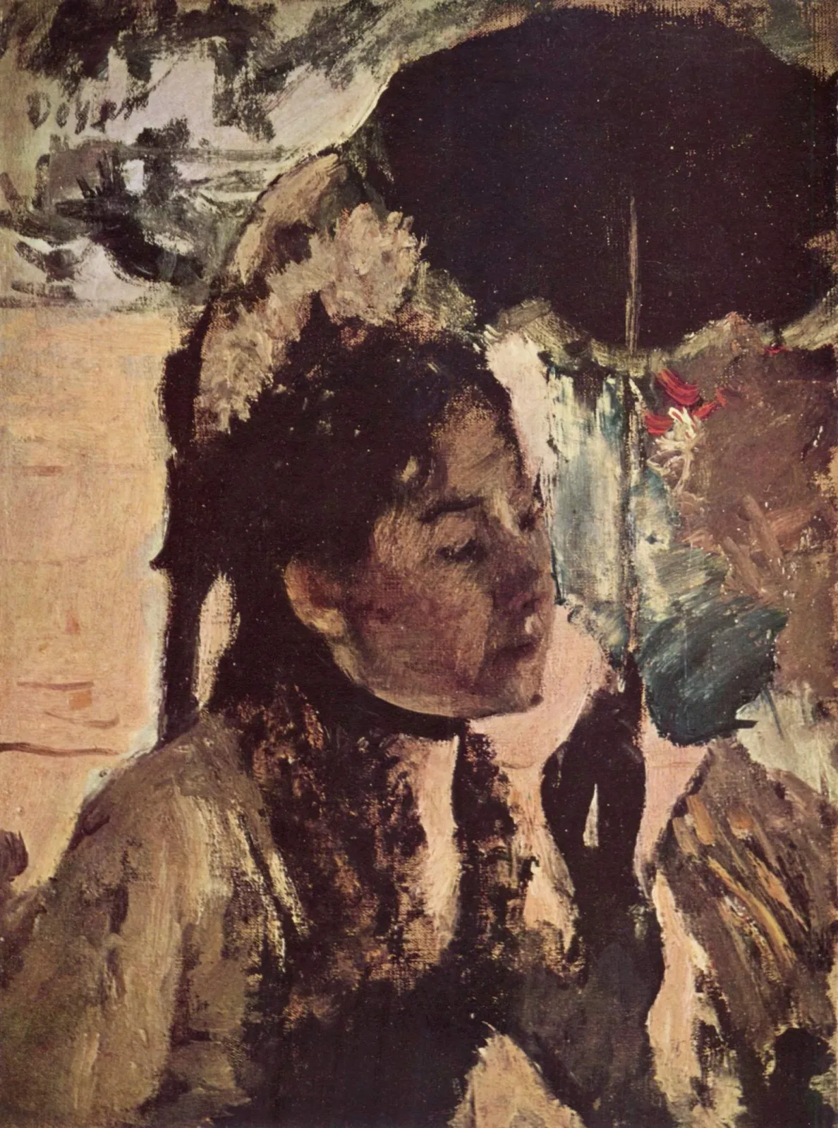 In the Tuileries, Woman with a Parasol, Edgar Degas