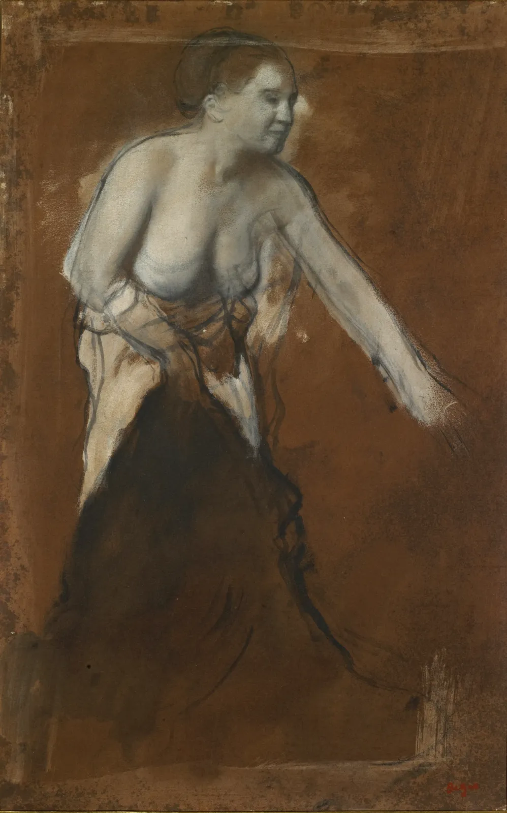 Jeune femme à demi-dévêtue, Edgar Degas