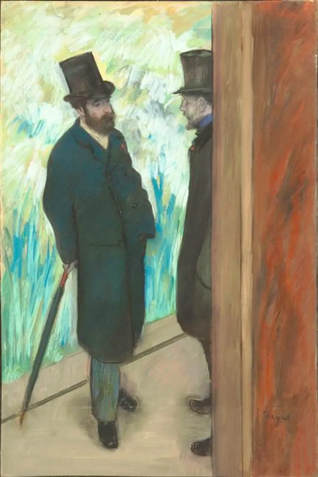 Ludovic Halévy et Albert Boulanger-Cavé dans les coulisses de l'Opéra, Edgar Degas