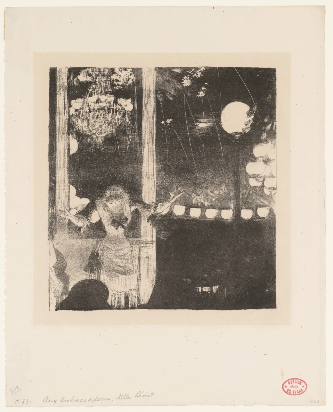 Mademoiselle Bécat at the Café des Ambassadeurs, Paris, Edgar Degas