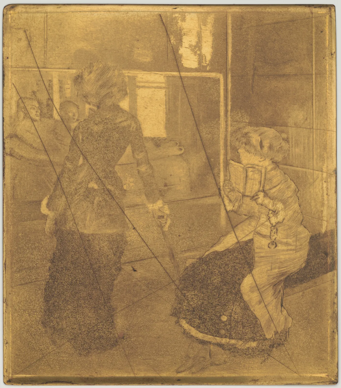 Mary Cassatt at the Louvre: The Etruscan Gallery, Edgar Degas