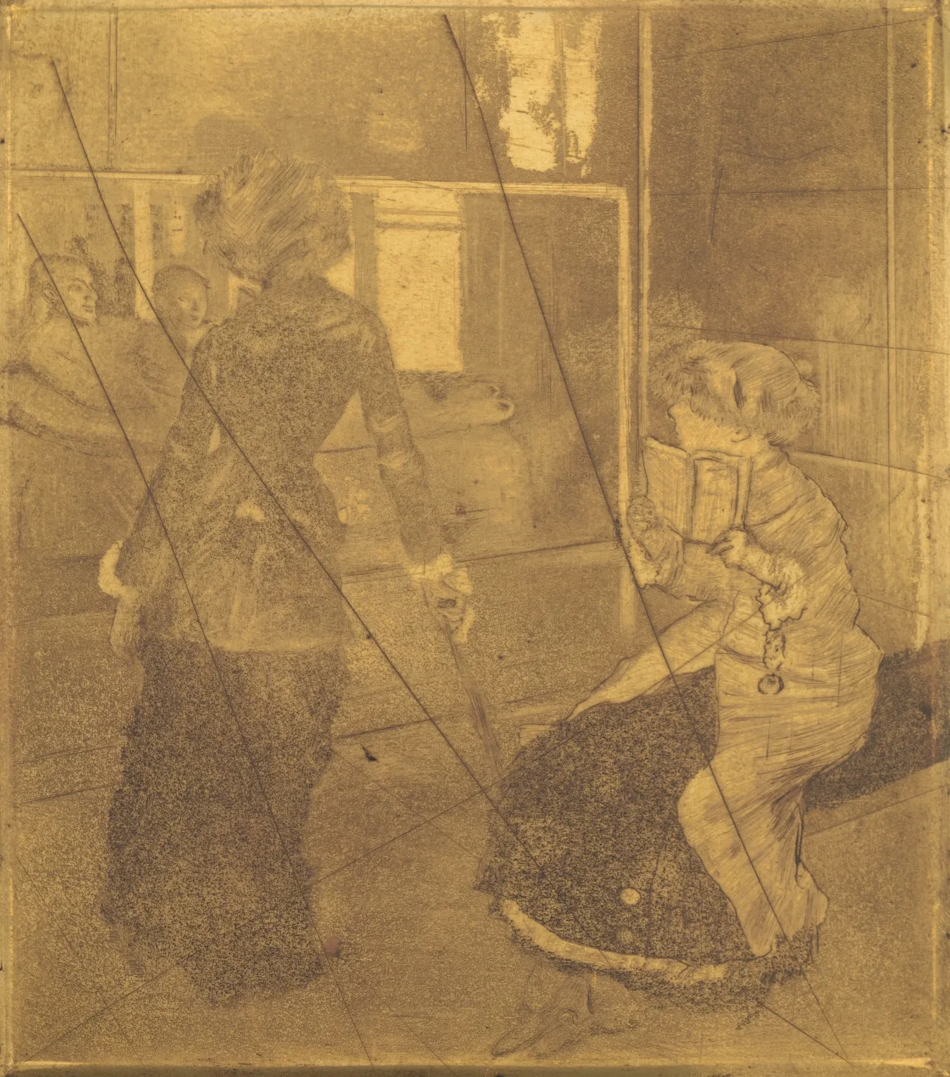 Mary Cassatt at the Louvre: The Etruscan Gallery, Edgar Degas