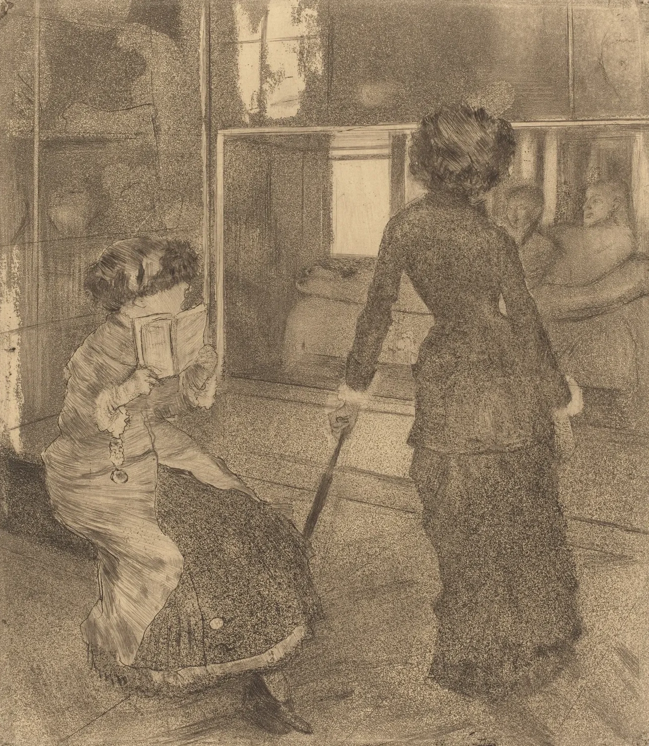 Mary Cassatt at the Louvre: The Etruscan Gallery, Edgar Degas