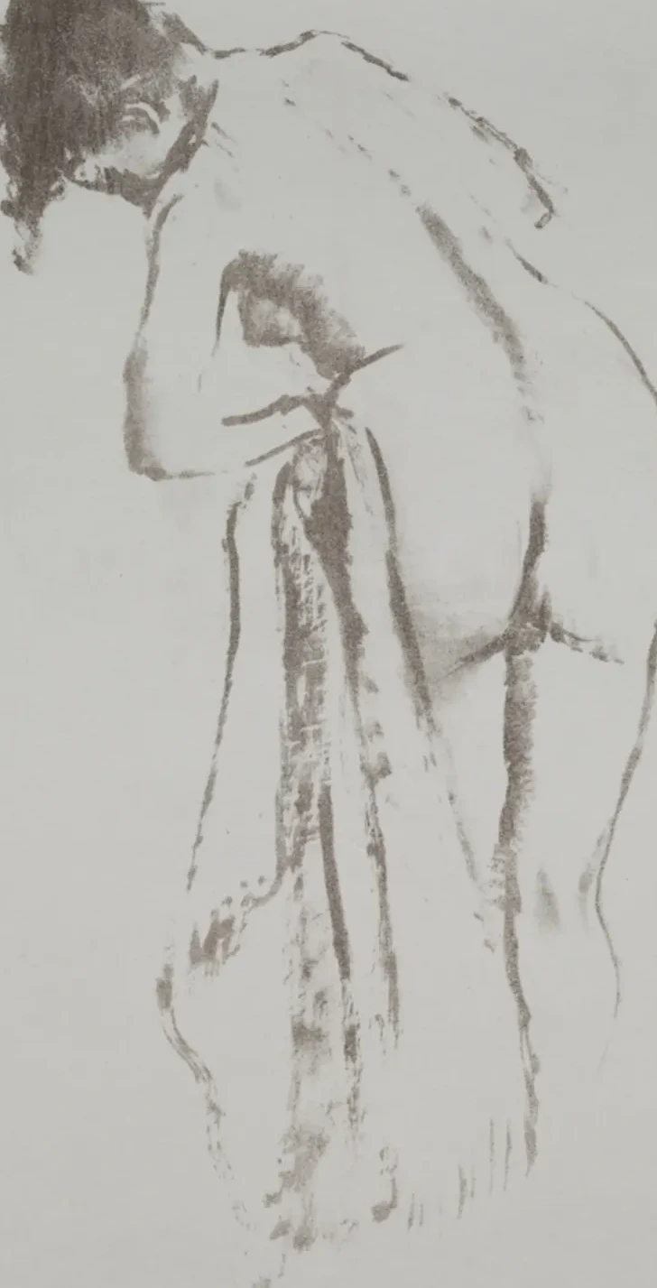 Nude Woman with Towel, Standing, Edgar Degas