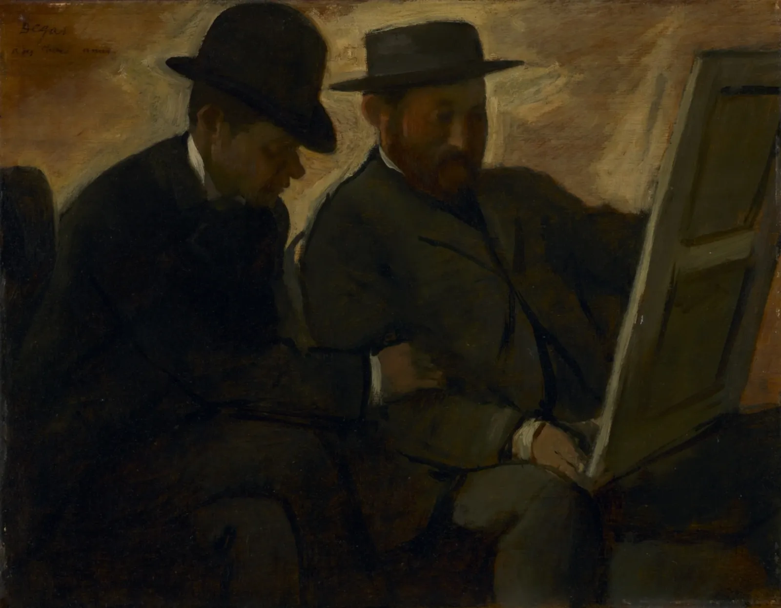 Paul Lafond and Alphonse Cherfils Examining a Painting, Edgar Degas