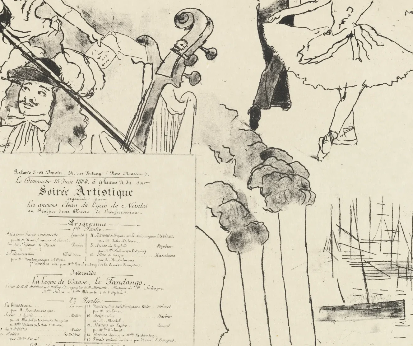 Program for the Soiree Artistique (Programme de la Soirée des anciens élèves du Lycée de Nantes), Edgar Degas