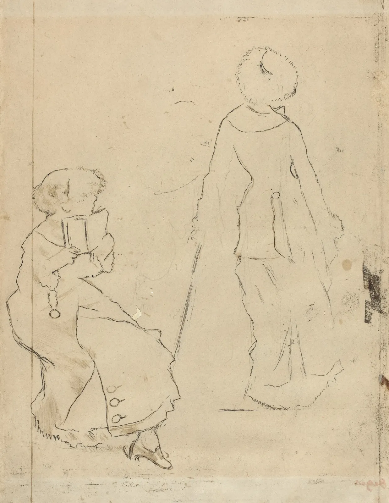 Study for "Mary Cassatt at the Louvre" [verso], Edgar Degas