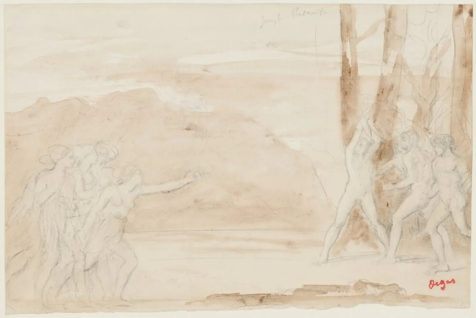 Study for the painting Petites filles spartiates provoquant des garçons, Edgar Degas