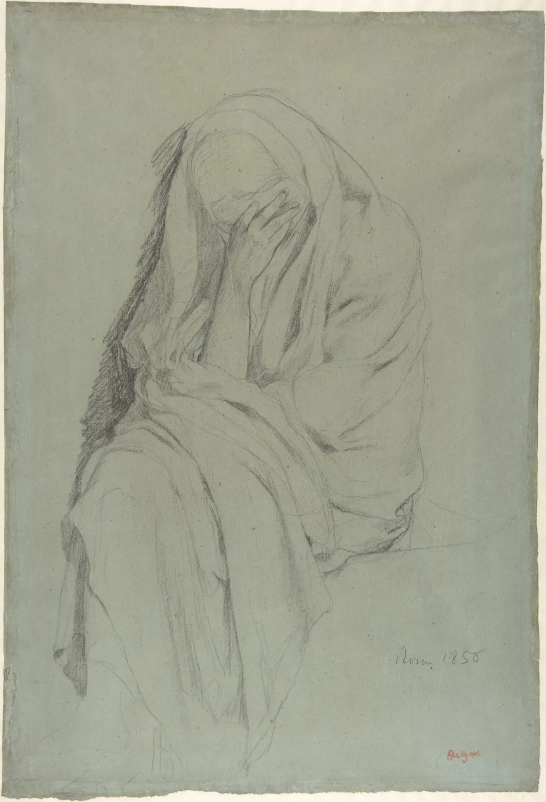 Study for Vieille Italienne (recto); Drapery Study (verso), Edgar Degas
