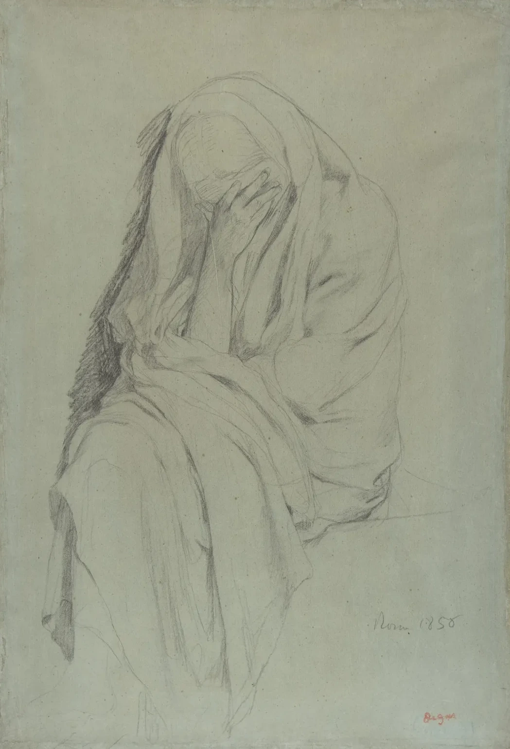 Study for Vieille Italienne (recto); Drapery Study (verso), Edgar Degas