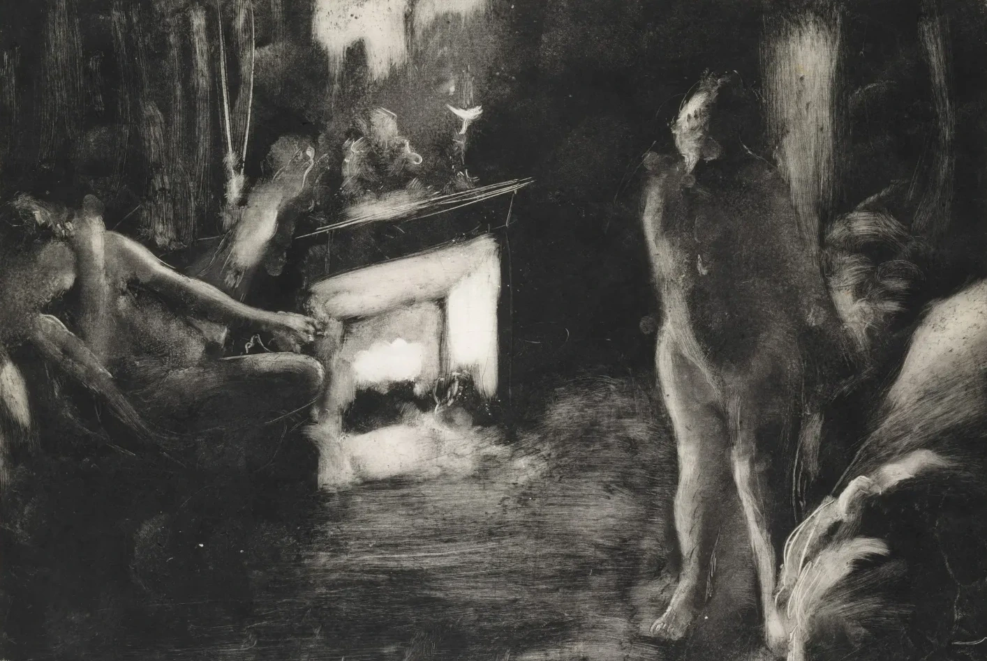 The Fireside, Edgar Degas